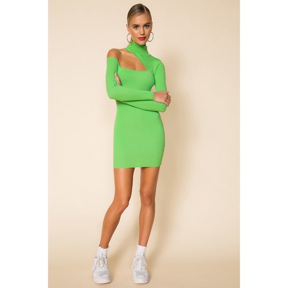 superdown | Dresses | Superdown Lime Green Cut Out Bodycon Dress S | Poshmark